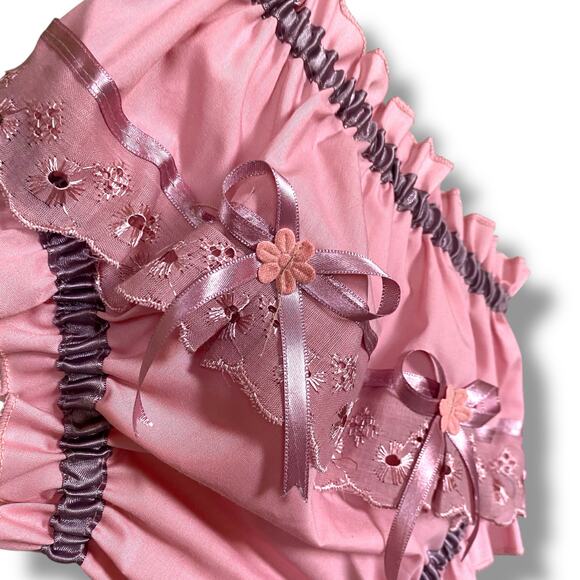 Ruffle Baby Bloomers Diaper Covers Sz 0-3 & 3-6 Months Pink Gold  VNTG Inspired - Picture 7 of 12